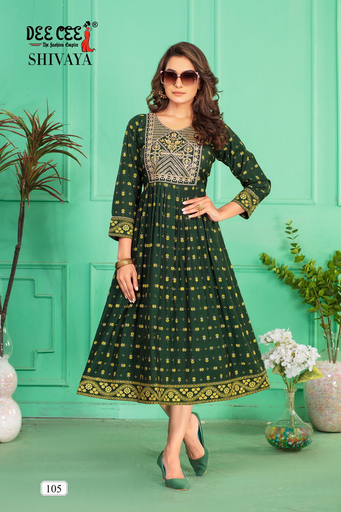 Shivaya By Deecee Chanderi Plain Flared Long Kurtis Wholesale Shop In Surat